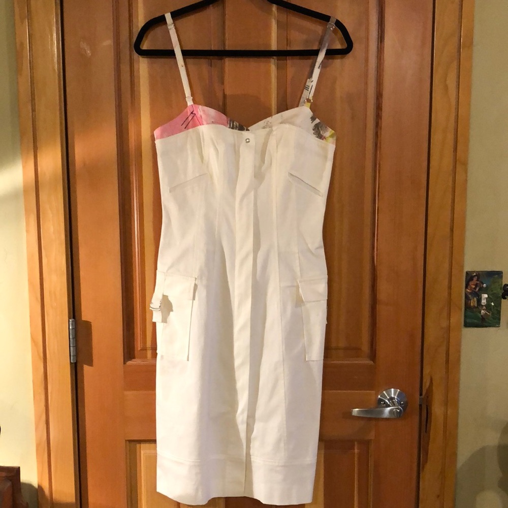 Helena Sorel white adjust strapped summer dress